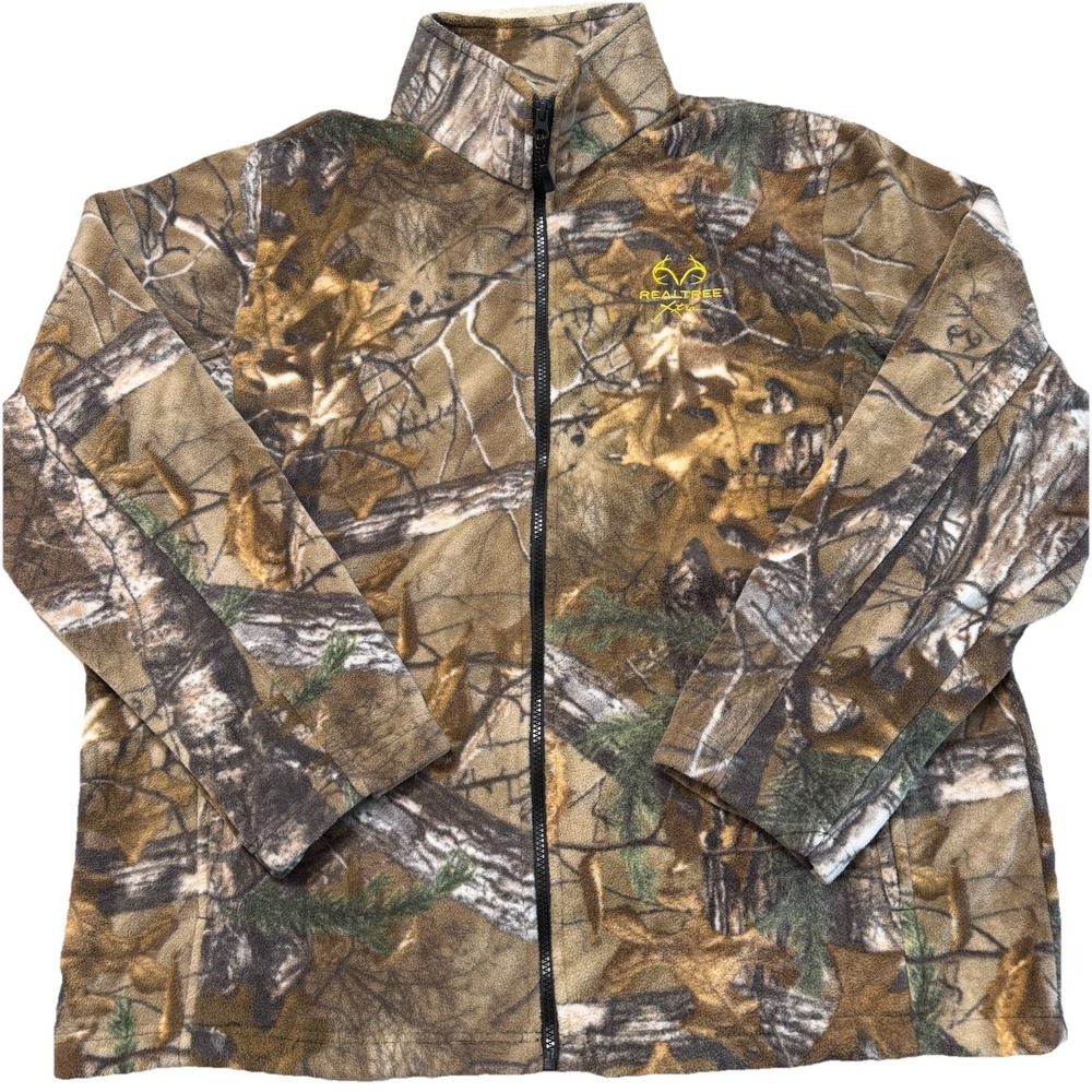 Realtree Xtra Camo Fleece Jacket Mens XL Hunting Full Zip Outdoor Sweatshirt